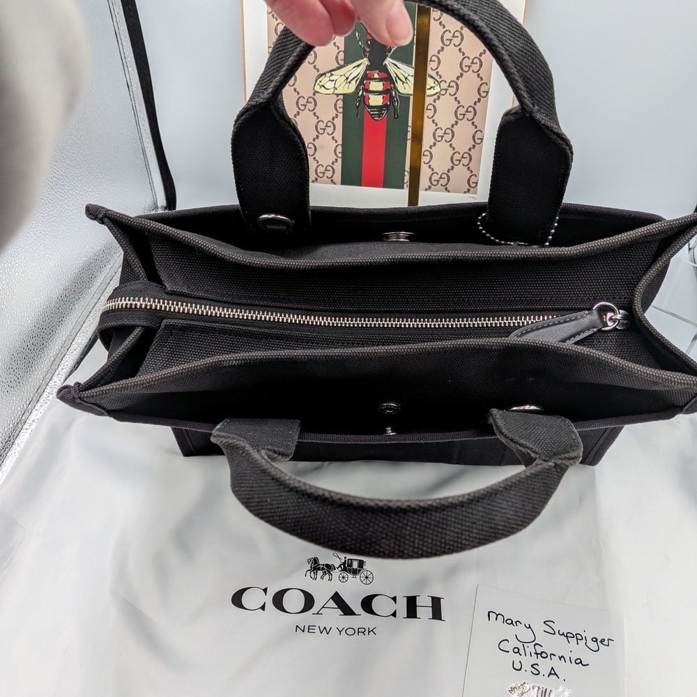 Coach Black and Gold Canvas Tote - Picture 4 of 16